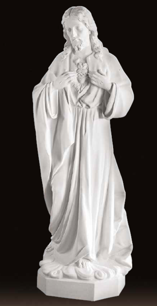 Sacred Heart Of Jesus Bonded Carrara Marble Made in Italy